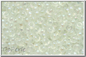 RR-11-0131sfr, MIYUKI Rocailles, 11/0, crystal, trans., semi matte, AB, 10g