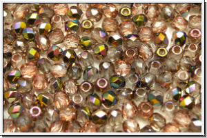 B�hm. Glasschliffperle, feuerpol., 3mm, crystal, trans., half vitex, 50 Stk.