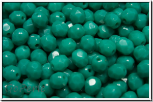 B�hm. Glasschliffperle, feuerpol., 4mm, turquoise, lt., persian, op., 50 Stk.