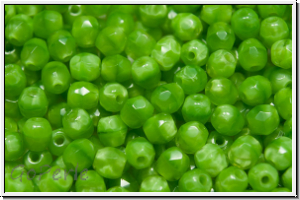 B�hm. Glasschliffperle, feuerpol., 4mm, green, moonlight, 50 Stk.