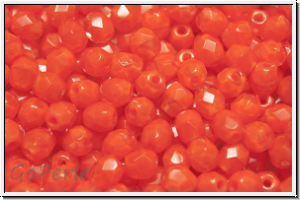 B�hm. Glasschliffperle, feuerpol., 4mm, orange, moonlight, 50 Stk.
