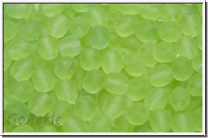 B�hm. Glasschliffperle, feuerpol., 4mm, chrysolite, lt., trans., matte, 50 Stk.