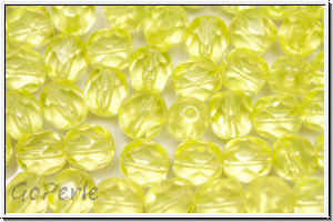 B�hm. Glasschliffperle, feuerpol., 6mm, jonquille, trans., 25 Stk.