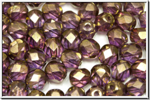 B�hm. Glasschliffperle, feuerpol., 6mm, crystal, trans., vega luster, 25 Stk.