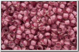 RR-11-1931, MIYUKI Rocailles, 11/0, crystal, trans., rose-ld., semi matte, 10g
