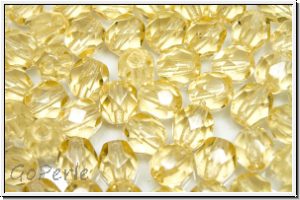 B�hm. Glasschliffperle, feuerpol., 6mm, topaz, lt. colorado, trans., 25 Stk.