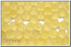 B�hm. Glasschliffperle, feuerpol., 5mm, jonquille, trans., matte, 25 Stk.