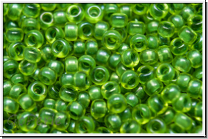 RR-11-1926, MIYUKI Rocailles, 11/0, topaz, lt., trans., green-ld., semi matte., 10g