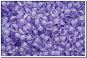 RR-11-1924, MIYUKI Rocailles, 11/0, crystal, trans., lilac-ld., semi matte, 10g