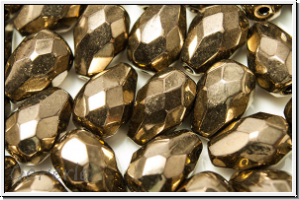 B�hm. Glasschliffperle, Tropfen, 10x7mm, bronze, met., 10 Stk.