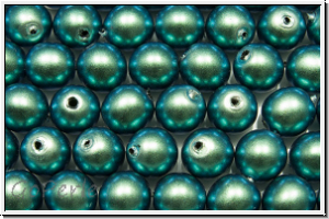b�hm. Glaswachsperlen, 6mm, teal, shiny, 20 Stk.