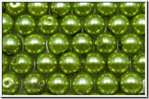 b�hm. Glaswachsperlen, 6mm, green apple, shiny, 20 Stk.