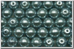 b�hm. Glaswachsperlen, 6mm, light blue, shiny, 20 Stk.