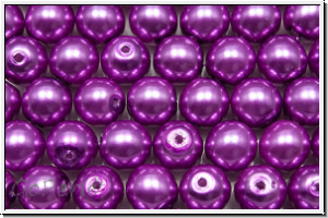 b�hm. Glaswachsperlen, 6mm, deep magenta, shiny, 20 Stk.