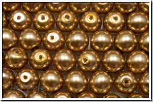 b�hm. Glaswachsperlen, 6mm, antique gold, shiny, 20 Stk.