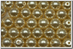 b�hm. Glaswachsperlen, 6mm, cream, shiny, 20 Stk.