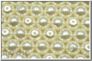 b�hm. Glaswachsperlen, 6mm, bright white, shiny, 20 Stk.