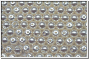b�hm. Glaswachsperlen, 4mm, bright white, shiny, 50 Stk.