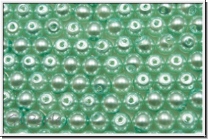 b�hm. Glaswachsperlen, 4mm, mint green, shiny, 50 Stk.