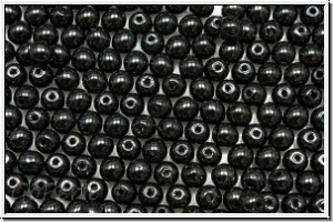 b�hm. Glaswachsperlen, 3mm, black, shiny, 50 Stk.