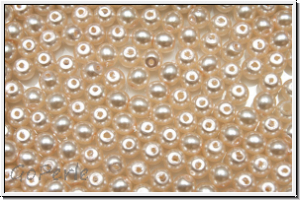 b�hm. Glaswachsperlen, 3mm, beige, shiny, 50 Stk.