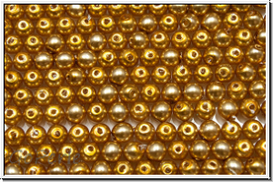 b�hm. Glaswachsperlen, 3mm, gold, shiny, 50 Stk.