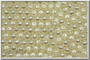b�hm. Glaswachsperlen, 3mm, bright white, shiny, 50 Stk.