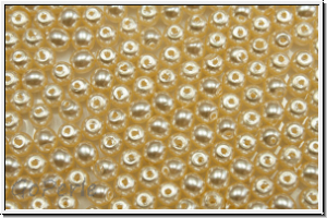 b�hm. Glaswachsperlen, 3mm, cream, shiny, 50 Stk.