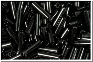 MBU-2-0401, MIYUKI Bugles, Nr. 2 (6mm), black, op., 10 g