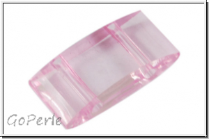 Tr�gerperle, 2-Loch, Acryl, 17x9mm, rose, 20 Stk.
