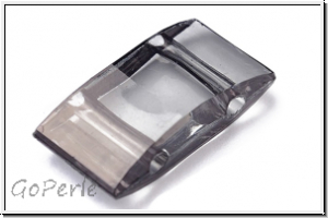 Tr�gerperle, 2-Loch, Acryl, 17x9mm, grey, 20 Stk.