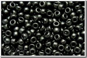 RR-11-0401sf, MIYUKI Rocailles, 11/0, black, op., semi matte, 10g