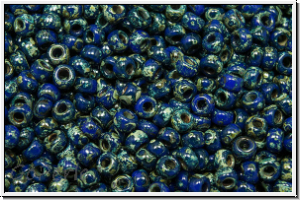RR-11-4518, MIYUKI Rocailles, 11/0, cobalt, op., picasso, 10g