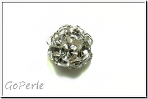 Strass-Kugel, tschech., 8mm, silber - crystal, trans., 1 Stk.
