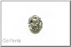 Strass-Kugel, tschech., 6mm, silber - crystal, trans., 1 Stk.