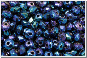b�hm. Schliffperle, Donut, 2x3mm, blue, met., iris., 30 Stk.
