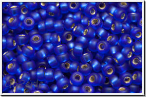 RR-11-0020f, MIYUKI Rocailles, 11/0, cobalt, trans., silver-ld., matte, 10g