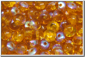 b�hm. Schliffperle, Donut, 3x5mm, topaz, lt., trans., AB, 30 Stk.