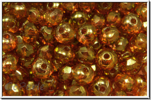 b�hm. Schliffperle, Donut, 3x5mm, crystal, trans., peach marbled, 30 Stk.