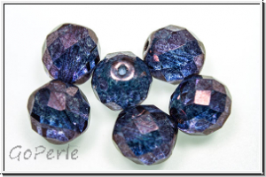 B�hm. Glasschliffperle, feuerpol., 10mm, crystal, trans., vega luster, 6 Stk.