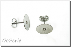 Ohrstecker "mit Klebeplatte", 10mm, antiksilberfb., Edelstahl, 1 Paar