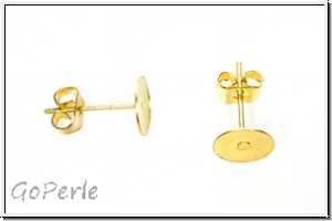 Ohrstecker "mit Klebeplatte", 7mm, goldfb., Edelstahl, 1 Paar