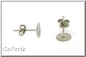 Ohrstecker "mit Klebeplatte", 7mm, antiksilberfb., Edelstahl, 1 Paar