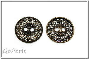 Knopf "Filigran", 18,5mm, antikmessingfb., Metall, 1 Stk.