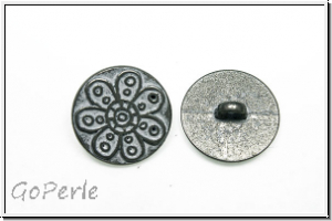 Knopf "Blume", 17,5mm, silbergrau, Metall, 1 Stk.