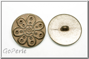 Knopf "Blume", 22mm, silberwei�, Metall, 1 Stk.