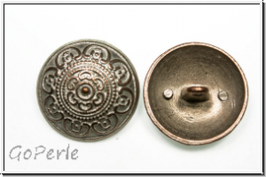 Knopf "Orient", 23mm, silberwei�, Metall, 1 Stk.