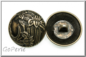 Knopf "Iris", 25mm, antikmessingfb., Metall, 1 Stk.
