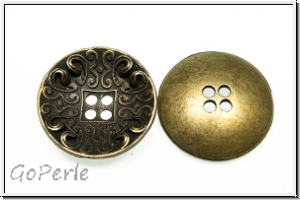Knopf "Obstschale", 23mm, antikmessingfb., Metall, 1 Stk.