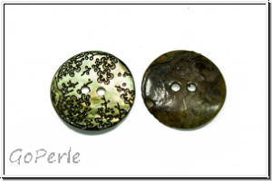 Knopf "Bl�mchen", 22mm, green, Perlmutt, 1 Stk.